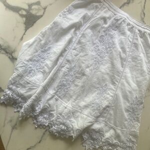 Ralph Lauren Cotton White Skirt with Crochet Detail Women’s Small